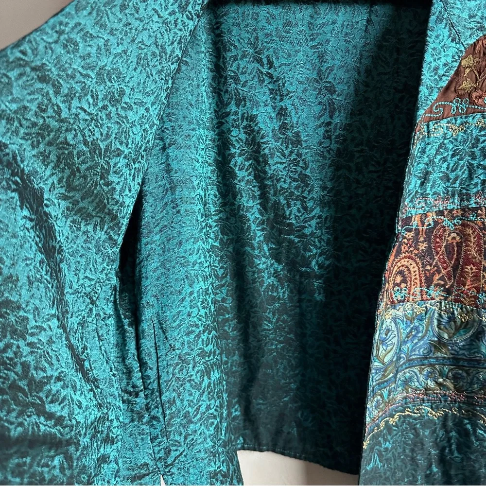 Vintage Coldwater Creek Tapestry Vest Bohemian Boho Artsy Chic Paisley Sz L Silk